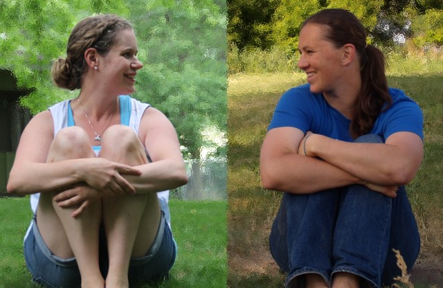 Sarah and Jessie blurred