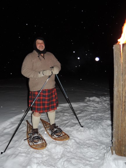 Uncle Jim in his kilt in the snow