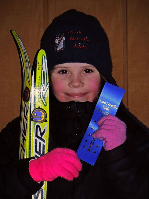 Ivy with ski's and ribbon