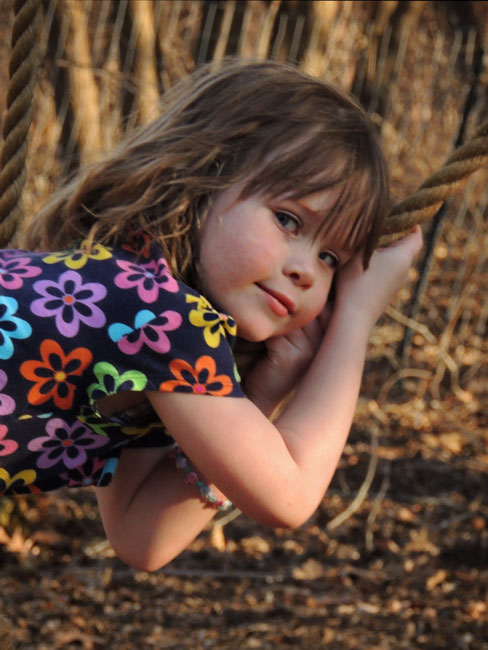 Clara on rope swing