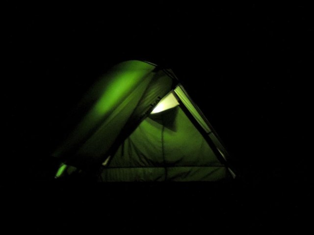 tent at night