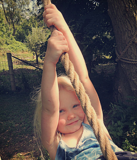 Jane on rope swing