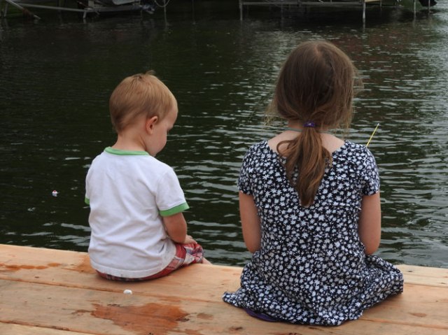 Jonas and Clara fishing