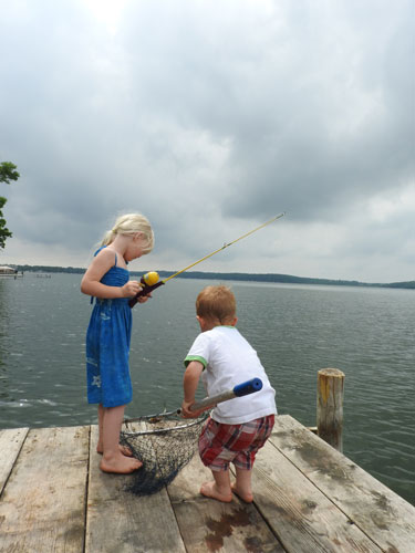 Jane and Jonas bluegill fishing